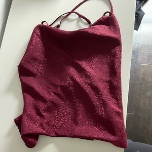 Maroon animal print silk shirt